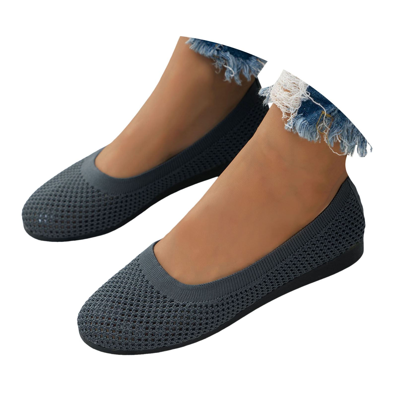 Ballerines Femme Confortables à Enfiler - Bout Carré, Talon Bas, Idéales Pour L'été Et Le Quotidien