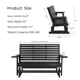 thumbnail image 5 of Innovaze HIPS Patio Glider Bench with Cup Holders, Durable Poly Lumber Material, All-Weather Resistant, for Outdoor, Patio (Black, 3-Seat), 5 of 11