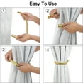 thumbnail image 4 of Uxcell 21.7'' Magnetic Window Curtain Tieback Buckle Clips Holders Polyester Gold Tone 1pcs, 4 of 7