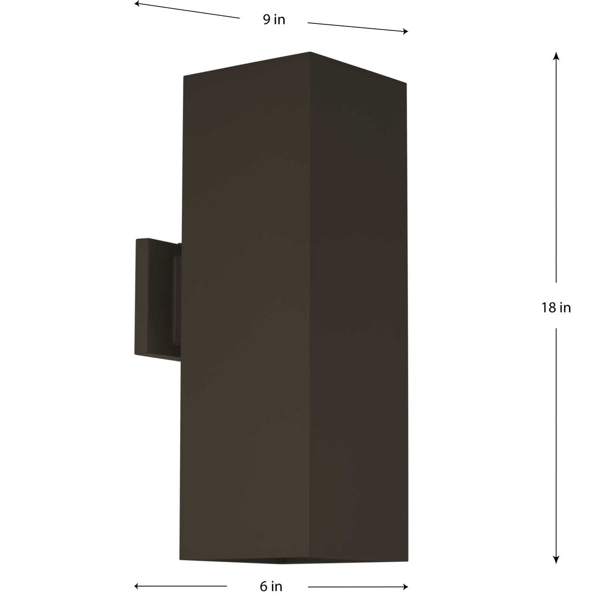 6" LED Outdoor Up/Down Modern Antique Bronze Wall Cylinder with Glass Top Lense