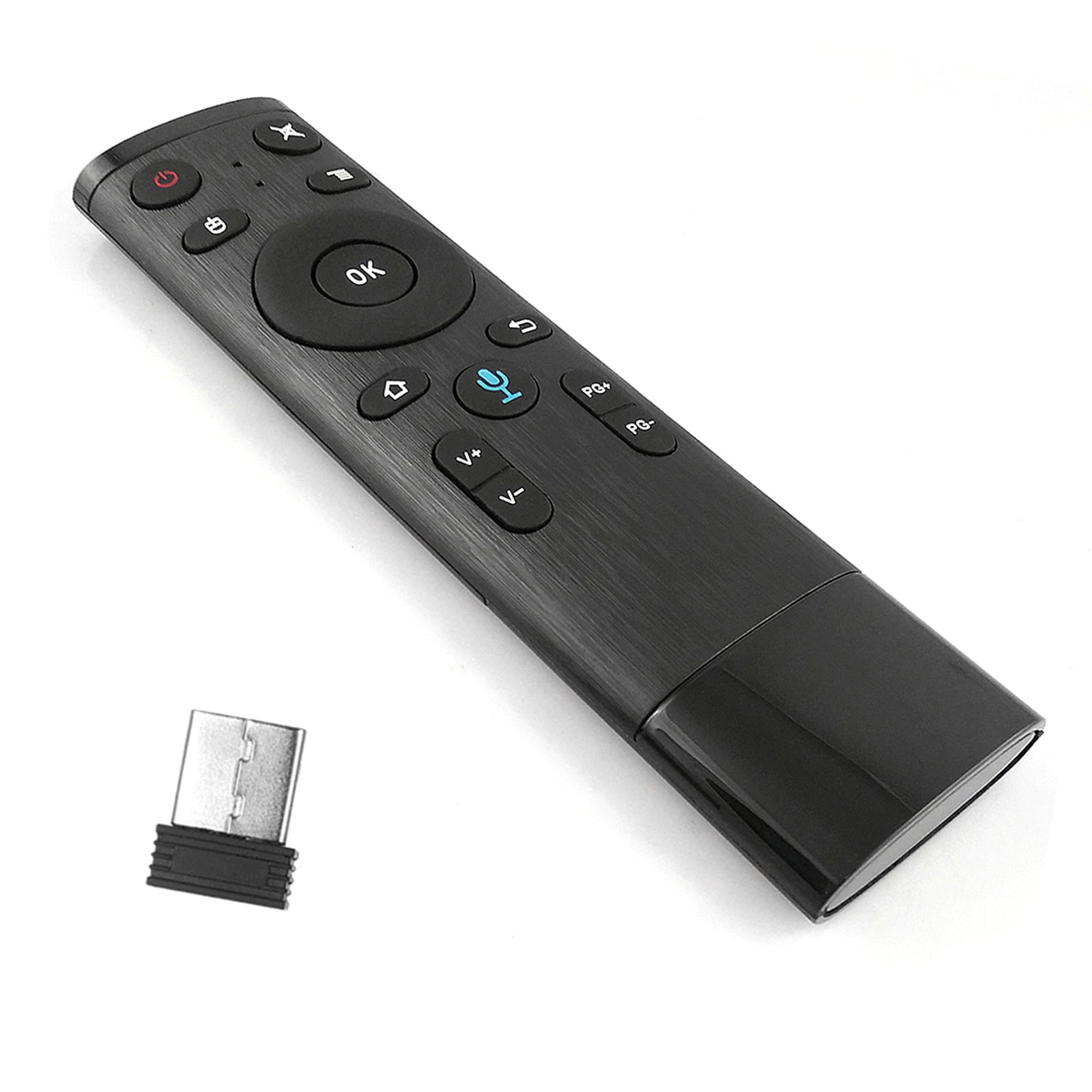 Premier Perpetual Skuffelse Carevas 2.4G Wireless Remote Control with USB Receiver Voice Input for  Smart TV Android HTPC PC Projector Black - Walmart.com