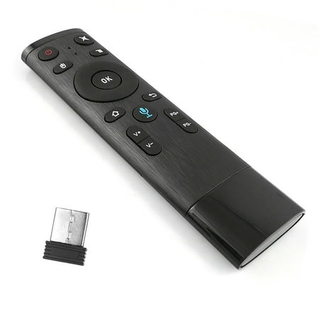 2.4G Wireless Remote Control with USB Receiver Voice Input for Smart TV Android HTPC PC Projector Black