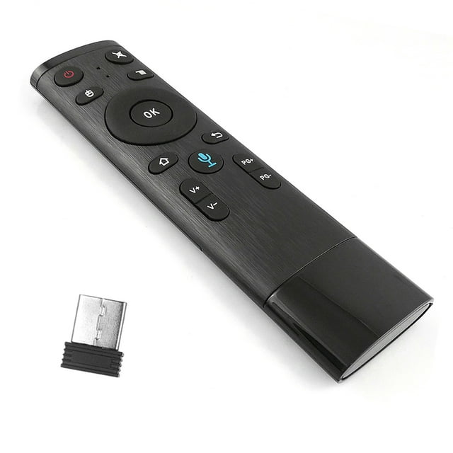 Amdohai 2.4G Wireless Remote Control with USB Receiver Voice Input for Smart TV Android HTPC PC Projector Black