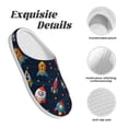 thumbnail image 5 of Lsque Spaceships and Stars Pattern Womens Comfort Cotton on Scuff With Memory Foam and Anti-skid Sole Slipper-42/43, 5 of 7