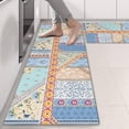 thumbnail image 2 of Kitchen Rugs Sets Of 2,Multicolor Ethnic Striped Pattern Anti Fatigue Kitchen Mat Rugs Non Slip Washable,Decorative Kitchen Floor Mats for Kitchen,Sink,Laundry,17"X47", 2 of 5