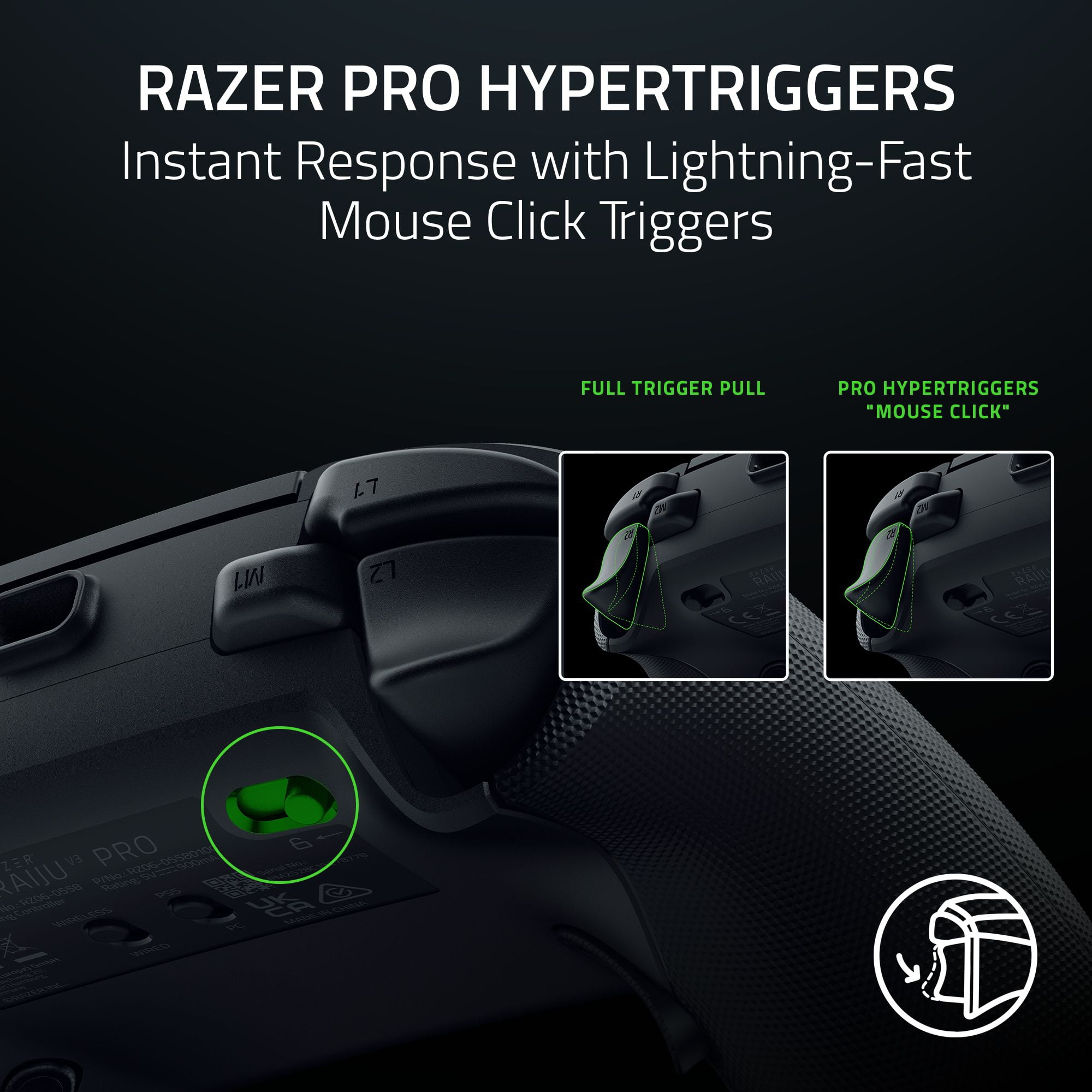 Razer Raiju V3 Pro Wireless Gaming Controller with TMR Thumbsticks and Remappable Buttons for PS5 and PC, Black