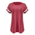 thumbnail image 4 of Mittory Women Summer Casual Shirts Short Sleeve Striped Tunic Tops Crew Neck Tee Tshirt Blouses, 4 of 5