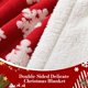 thumbnail image 3 of Mantas de picnic rojas para sofá, mantas navideñas de invierno con copos de nieve blancos, manta de microfibra suave con mechones para viajes al aire libre, 3 of 8