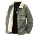 thumbnail image 2 of Zedker Men's Winter Coat Jacket Fleece Lined Corduroy Jackets Mens Winter Coats for Men Work Outdoor Utility Coat with Pockets Green XL, 2 of 7