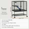 thumbnail image 2 of KFFKFF 36" Mobile Ferret Metal Enclosure, Spacious 2-Level Animal Cage with Wheels, Small Animal Critter House Habitat with Ramps & Tray, for Hamsters, Guinea Pigs, Chinchillas, Squirrels, Hedgehogs, 2 of 9