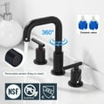 thumbnail image 2 of Wowow 8 in. Widespread Double Handle Bathroom Faucet in Black Included Pop-Up Drain and Aerator, 2 of 7