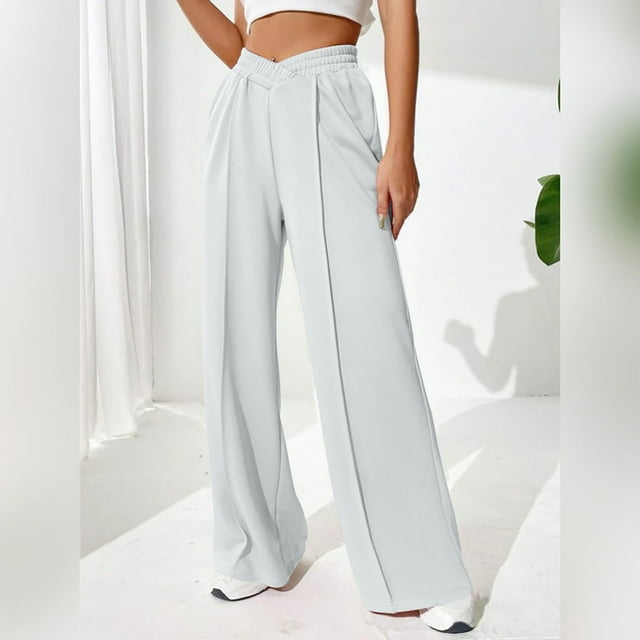 Simua Women Sweat Pants Casual Solid Color Wide Leg Lounge Pants