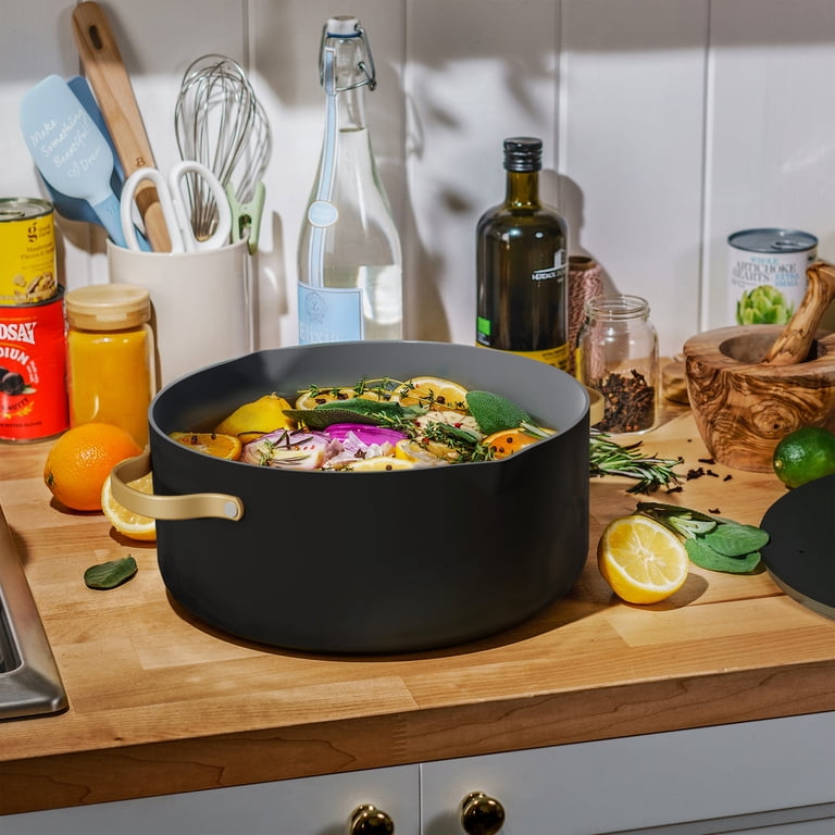 Beautiful 8 Quart Ceramic Non-Stick Stock Pot with Strainer Lid