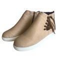 thumbnail image 2 of B91xZ Bottines pour Femmes Mode à Enfiler Élastiques à Talon Compensé, Beige 6.5, 2 of 4