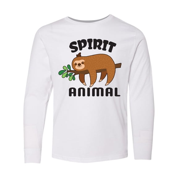 Inktastic My Spirit Animal is a Sloth with Sloth Illustration Long Sleeve Youth T-Shirt