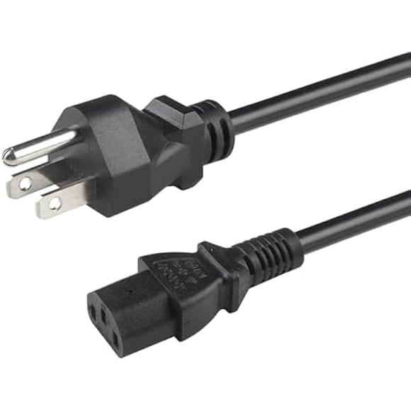 LujingZ Three Prong Computer Power Cord Standard 18AWG, 3m/9.8Ft Ps3 Power Cables Kettle Plug Power Lead, 10A 125v Printer Plug Cable 3 Prong Iec Power Cable Monitor Ac Plug Us Power Plug
