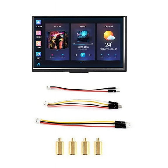 ESP32-S3 7 Inch LCD Development Board, ESP32 with Display, 800x480, 240MHz Frequency, Supports WiFi Bluetooth,1 x Display Kit,Black