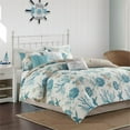 thumbnail image 3 of Madison Park Coastal Patterned California King Comforter Set with Decorative Pillows, Aqua, 7-Piece, 3 of 17