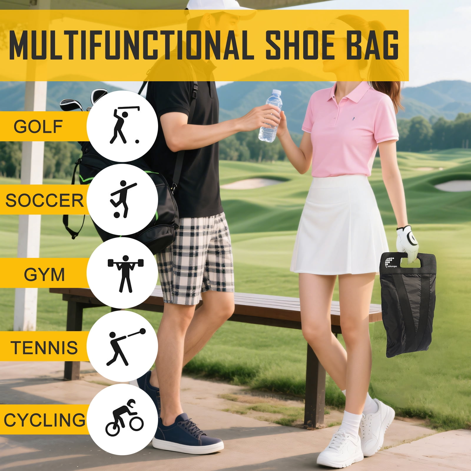 Shoe Bag，Shoe Bags for Travel，Golf Shoe Bag，New upgraded waterproof, Anti-Odor, Remove Odor