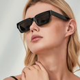 thumbnail image 4 of LAICAIW Retro Thick Narrow Rectangular Sunglasses For Men Women Chunky Square Frame Tinted Lens Fashion Cute Eyewear, 4 of 7
