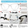 thumbnail image 7 of MARE AZZURO Oversized Reading Glasses 5.0 Women Retro Square Readers 1.0 1.25 1.5 1.75 2.0 2.25 2.5 2.75 3.0 3.5 4.0 5.0 6.0 (Clear, 5.00) Polycarbonate Lens, 7 of 7