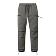 thumbnail image 6 of Men's Hiking Cargo Pants, Casual Trousers Joggers, Elastic Waist Drawstring Straight Leg, Quick Dry Lightweight Breathable, Multi-Pocket Workwear Outdoor, Summer | AKLJWH,Gray 2XL, 6 of 9