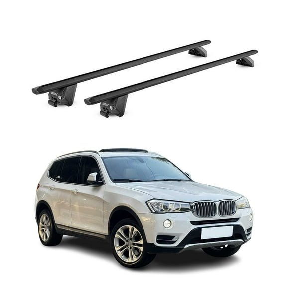 OMAC Roof Rack Cross Bars Luggage Carrier for BMW X3 F25 2011-2017 Alu Black 2 Pcs