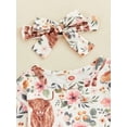 thumbnail image 5 of Douhoow 0-24M Baby Girls Floral Romper Infant Cow Print Round Neck Long Flare Sleeve Playsuit, 5 of 7