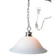 thumbnail image 2 of The Entertainer Plug-In Swag Pendant Light 16" White Glass with Brushed Nickel Chain, 2 of 5