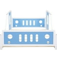 thumbnail image 6 of Blue Full Size Car-shaped Bed With Wheels - Construction Of Pine Wood And Car Design Doors Windows For Appeal Mattress Ready Slatted Rails Quick Assembly Steps From Style Simple Required, 6 of 7