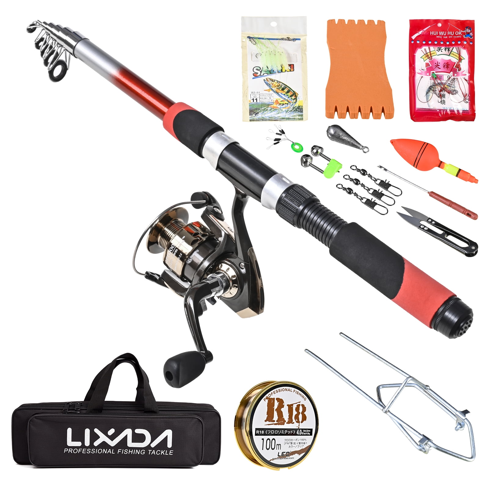  Lixada Pen Premium Mini Pocket Collapsible Fishing Pole Kit  Telescopic Fishing Rod + Spinning Reel Combo Kit 1M / 1.4M / 1.8M / 2.1M :  Sports & Outdoors