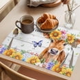 thumbnail image 3 of Spring Cow Placemats Set of 12 Summer Sunflower Botanical Vintage Place Mats Indoor Wipeable Table Mats Washable Cloth Dining Table Placemats for Kitchen Holiday Party Home Decor 13x19 Inch, 3 of 9
