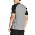 thumbnail image 2 of Hanes Men's X-Temp Short Sleeve Raglan T-Shirt Black/Heather Grey, 2 of 3