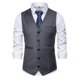 thumbnail image 3 of Chaqueta de Traje de Ocio de Bolsillo sin Cuello en V de Color Sólido sin Mangas, Trajes de Hombre de Ajuste Delgado para el Uso Formal Informal, 3 of 6