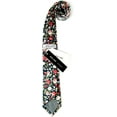 thumbnail image 2 of Men's Cotton Printed Floral Tie 2.56" Skinny Narrow Necktie, 2 of 7