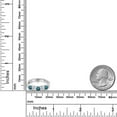 thumbnail image 6 of Gem Stone King 925 Sterling Silver Blue Diamond and White Topaz Wedding-Bands Ring for Women | 0.88 Cttw | Round 3.5MM | Gemstone April Birthstone | Size 7, 6 of 6
