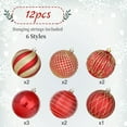 thumbnail image 4 of 12ct Christmas Ball Ornaments, 3.15 Inch Shatterproof Xmas Tree Decorations, Plastic Baubles for Holiday, Party, Wedding, or Home Decor, Red & Gold, 4 of 7