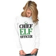 thumbnail image 4 of Xmas Chief Elf Officer Santa Helper Plus Size Long Sleeve Graphic Tee Shirt Brisco Brands 3X, 4 of 5