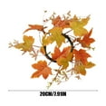 Fall Candle Rings Wreaths, Artificial Maple Leaf Candle Ring for Pillar