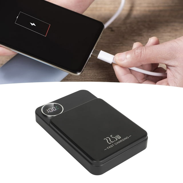 Wireless Portable Charger, 5000mah Large Capacity Battery Magnetic Power Bank for Cell Phone Black,White,Green