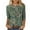 Green, variant on Idoravan Women's Loose Fit 3/4 Sleeve Tee - Round Neck Floral Print Blouse