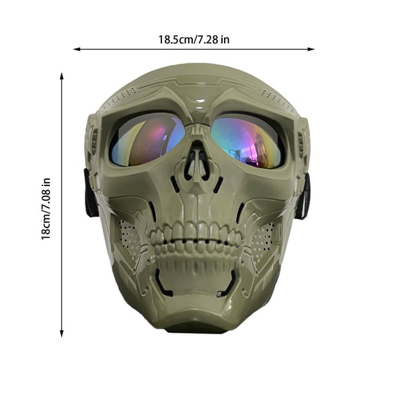 Momihoom Skull Tactical Protective Mask with Anti-Fog Goggles for Outdoor Activities & Cosplay