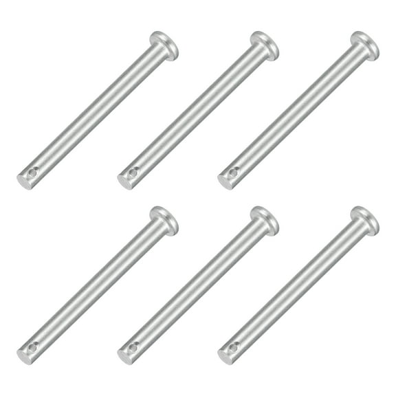 6Pcs 3/16" x 2" Single Hole Clevis Pins, 304 Stainless Steel Flat Head Pins