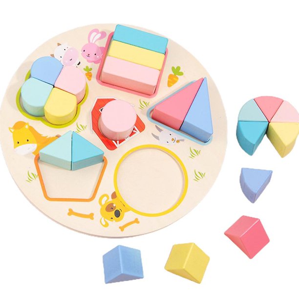 Juguete de madera Montessori para niños, rompecabezas de matemáticas, tablero de clasificación de formas geométricas, juguete de apilamiento, juguete educativo temprano// kaili Sencillez