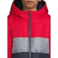 thumbnail image 3 of Weather Tamer Boys Hooded Long Sleeve Colorblock Winter Puffer Coat, Sizes 4-16, 3 of 5