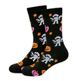 thumbnail image 2 of SAZBJOJN Halloween Socks for Women Men Fun Holiday Graphic Crew Socks Printed Mid Calf Socks Soft Stretch Novelty Cute Socks for Halloween Party Daily Wear One Size Black, 2 of 3