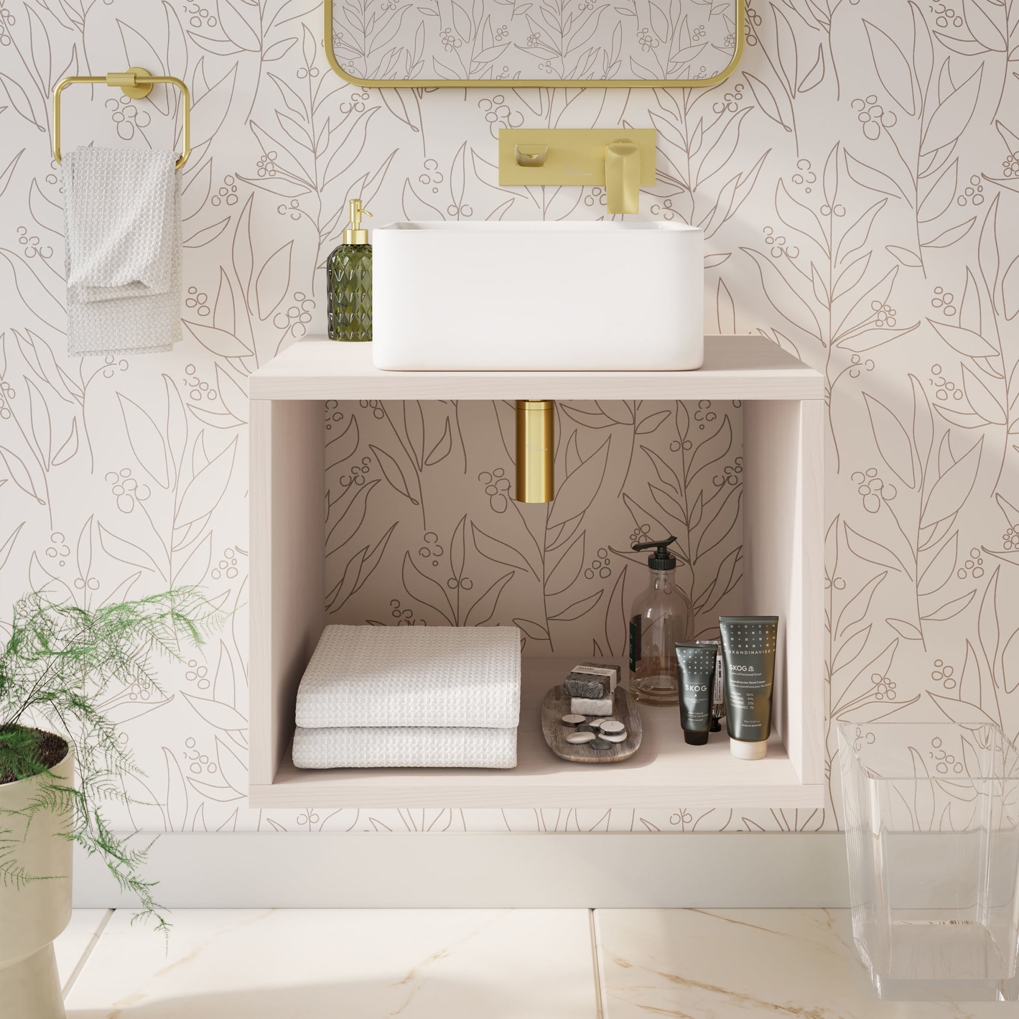 Concorde 24'' Wall-Hung Vanity In Brown Oak