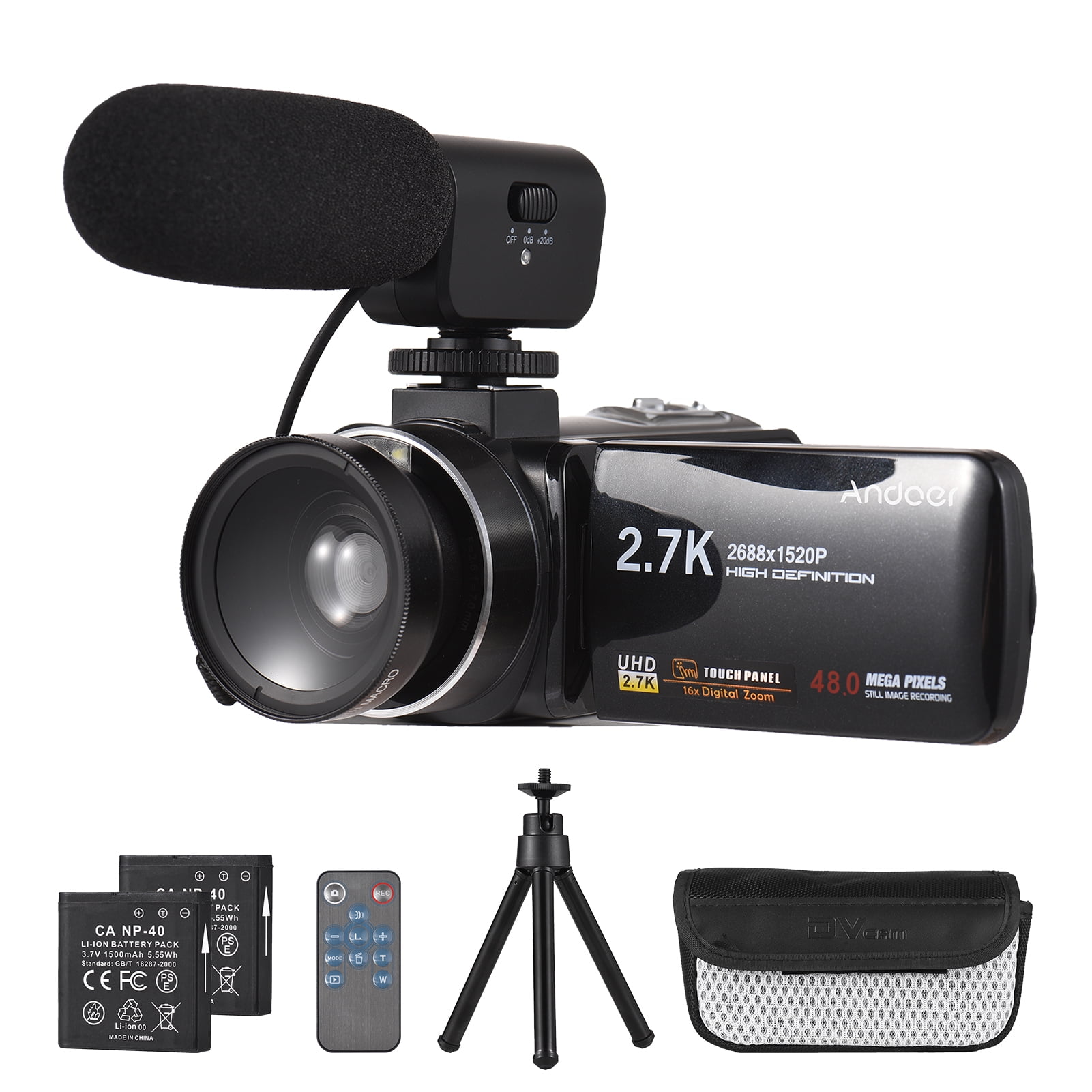 Andoer 2.7K Digital Video Camera Camcorder DV Recorder 48MP 16X Digital ...