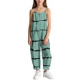 thumbnail image 5 of Taqqpue Girls Sleeveless Jumpsuit Spaghetti Strap Wide Leg Romper with Side Pockets Gradient Print Casual Summer Outfit Clothes for Girls Kids Size 5-16 Years, 5 of 9