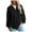 Black, variant on Sweatshirt For Women Plus Size Long Sleeve Casual Half Zip Pullover Tops Lapel Collar Fall Solid Color Tops,Black,M